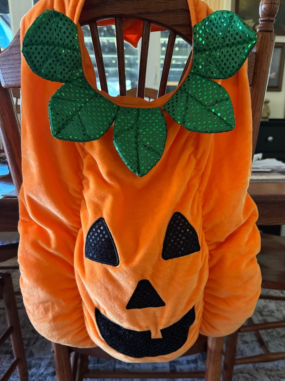 Women’s Pumpkin Sequin Romper Halloween Costume - Size S/M